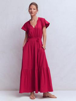 Boden Tala Tiered Jersey Maxi Dress, Pomegranate, Pomegranate