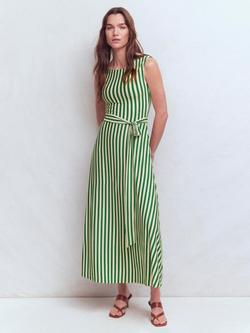 Boden Tamsin Stripe Jersey Dress, Fresh Green/Ivory