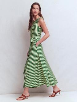 Boden Tamsin Stripe Jersey Dress - view 2, Fresh Green/Ivory