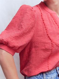 Boden Trim Insert Double Cloth Shirt, Porcelain Rose - view 2, Porcelain Rose