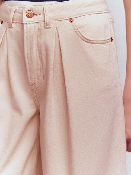 Boden Denim Bermuda Shorts, Ecru - view 2, Ecru