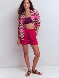 Boden Pull-On Double Cloth Shorts, Pomegranate, Pomegranate