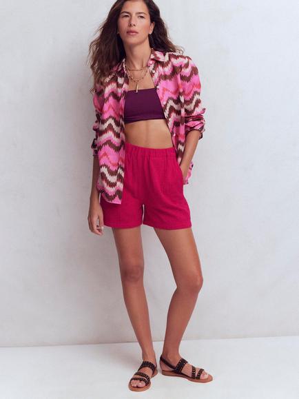 Boden Pull-On Double Cloth Shorts, Pomegranate, Pomegranate