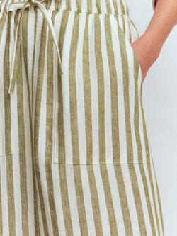 Boden Layla Linen Striped Skirt, Green/Multi - view 2, Green/Multi