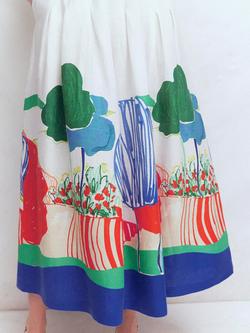 Boden Valentina Valley Print Pure Linen Skirt, Multi - view 2, Multi