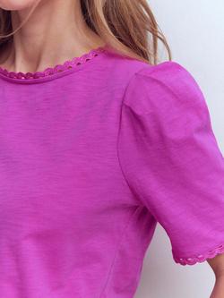 Boden Ali Scalloped Edge T-Shirt - view 2, Purple Orchid