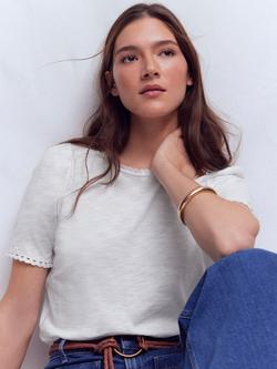 Boden Ali Scalloped Edge T-Shirt, White