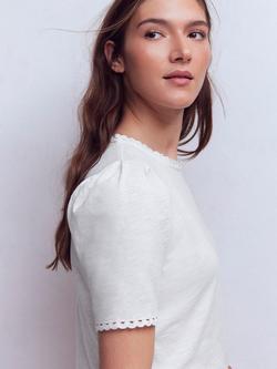 Boden Ali Scalloped Edge T-Shirt - view 2, White