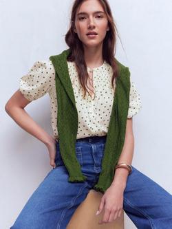 Boden Mya Painted Dot Shirt containing TENCEL™ Modal, Papyrus/Multi - view 2, Papyrus/Multi