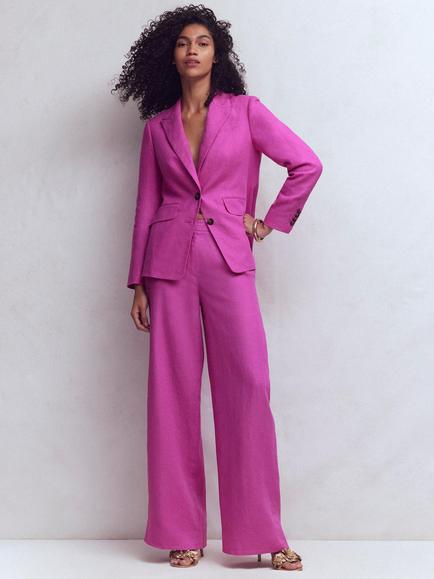 Boden Belgravia Pure Linen Trousers, Passion Flower