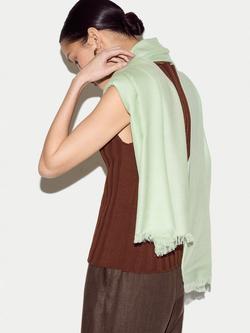 Jigsaw Wool Silk Pashmina Scarf, Light Green - view 2, Light Green