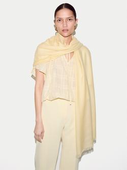 Jigsaw Wool Silk Pashmina Scarf, Yellow - view 2, Yellow