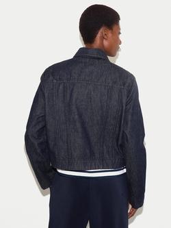 Jigsaw Topstitch Denim Jacket, Indigo - view 2, Indigo