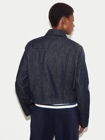 Jigsaw Topstitch Denim Jacket, Indigo - view 2, Indigo