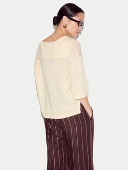 Jigsaw Sailor Collar Pure Linen Jumper, Cream - view 2, Cream