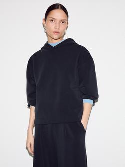 Jigsaw Luxe Sweat Hoodie, Navy, Navy