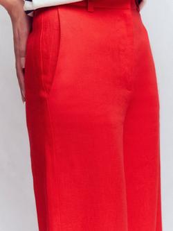 Boden Belgravia Pure Linen Trousers - view 2, Poppy Red