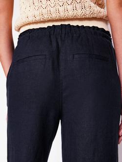 Boden Islington Pure Linen Trousers, Navy - view 2, Navy