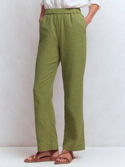 Boden Pull-On Double Cloth Trousers, Olive Green, Olive Green