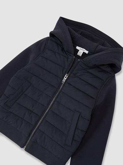 Reiss Kids' Taylor Quilted Jacket, Navy - view 2, Navy