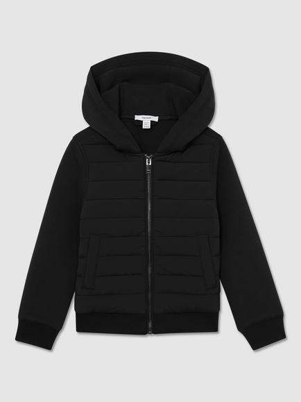 Reiss Kids' Taylor Quilted Jacket, Black, Black