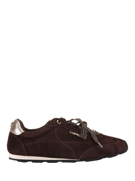 Carvela Tivoli Suede Trainers, Brown Dark, Brown Dark