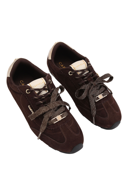 Carvela Tivoli Suede Trainers, Brown Dark - view 2, Brown Dark