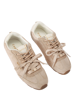 Carvela Tivoli Suede Trainers, Natural Beige - view 2, Natural Beige