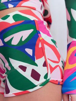 Boden Leafy Cascade Swim Shorts, Multi - view 2, Multi