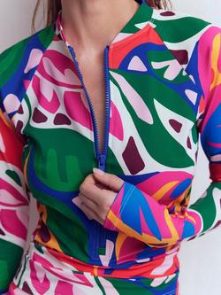 Boden Leafy Cascade Swim Top, Multi - view 2, Multi