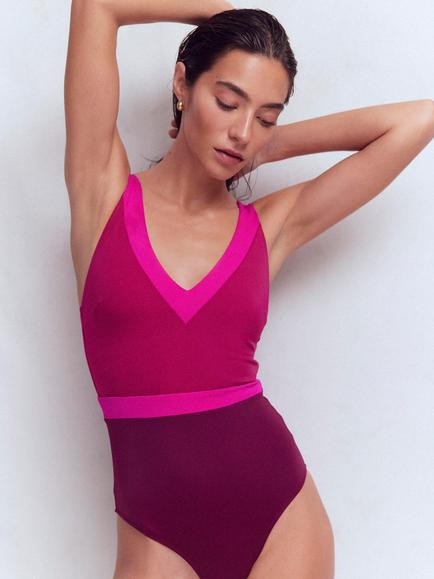 Boden Campania Crossback Swimsuit, Chocberry, Chocberry