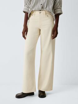 rag & bone Featherweight Denim Wide Leg Jeans, Ecru, Ecru