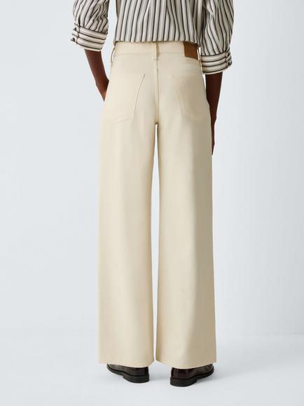 rag & bone Featherweight Denim Wide Leg Jeans, Ecru - view 2, Ecru