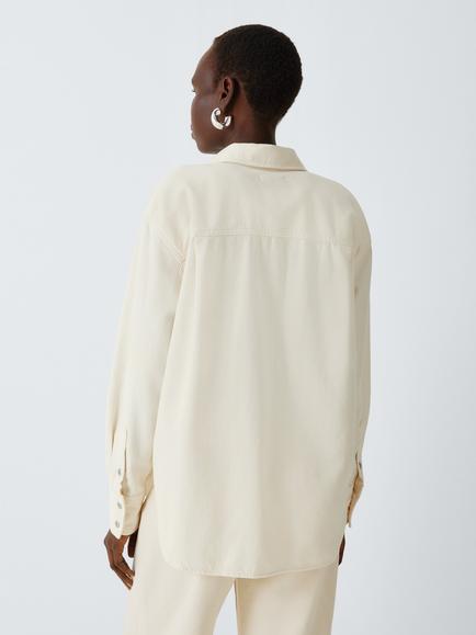 rag & bone Connie Tailored Lightweight Denim Shirt, Ecru - view 2, Ecru