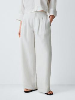rag & bone Chappel High Rise Tailored Linen Trousers, White, White