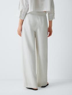 rag & bone Chappel High Rise Tailored Linen Trousers, White - view 2, White