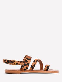 Boden Asymmetric Leather Footbed Sandals, Leopard, Leopard