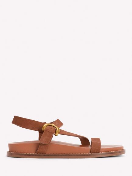 Boden Chunky Asymmetric Suede Sandals, Tan, Tan