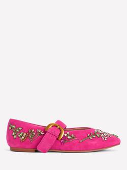 Boden Kylie Floral Gems Mary Janes, Embellished Pink, Embellished Pink