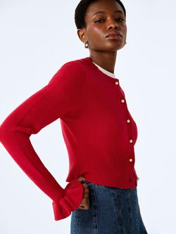 OMNES Sylvie Round Neck Cardigan - view 2, Red