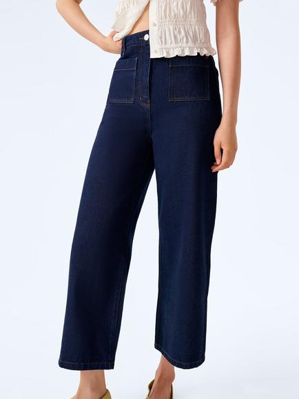 OMNES Orielle Cropped Jeans - view 2, Indigo