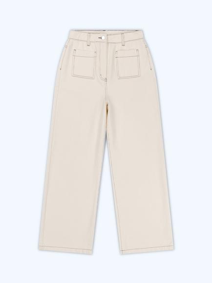OMNES Orielle Denim Jeans, Ecru
