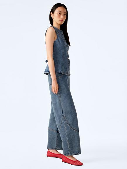 OMNES Zola Barrel Leg Jeans, Light Wash - view 2, Light Wash