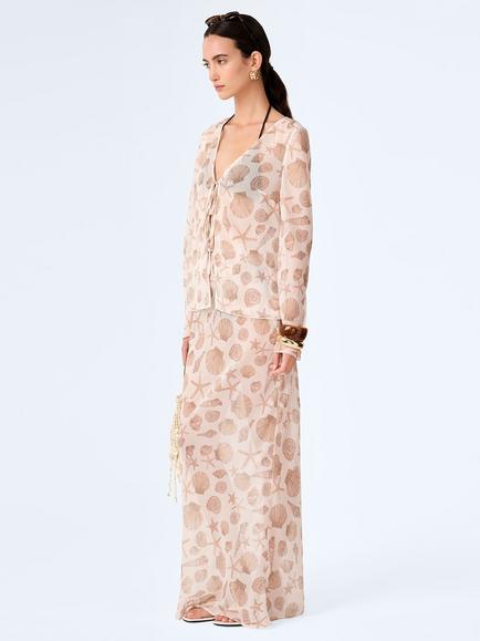 OMNES Marla Shell Chiffon Top, Beige - view 2, Beige