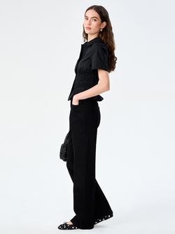 OMNES Merida Shirred Waist Shirt - view 2, Black
