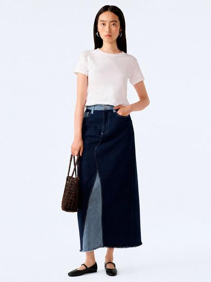 OMNES Benson Denim Skirt, Indigo/Bleach, Indigo/Bleach