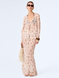 OMNES Cierra Shell Print Skirt, Beige, Beige