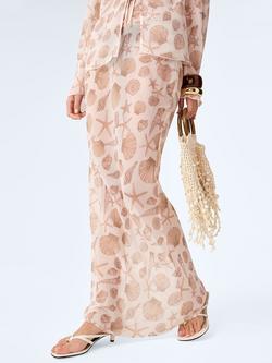 OMNES Cierra Shell Print Skirt, Beige - view 2, Beige