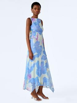 OMNES Cruze Glitched Floral Repeat Midi Skirt, Multi, Multi