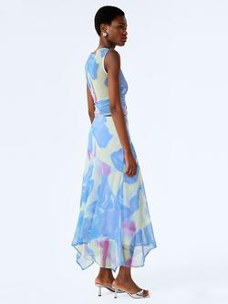 OMNES Cruze Glitched Floral Repeat Midi Skirt, Multi - view 2, Multi